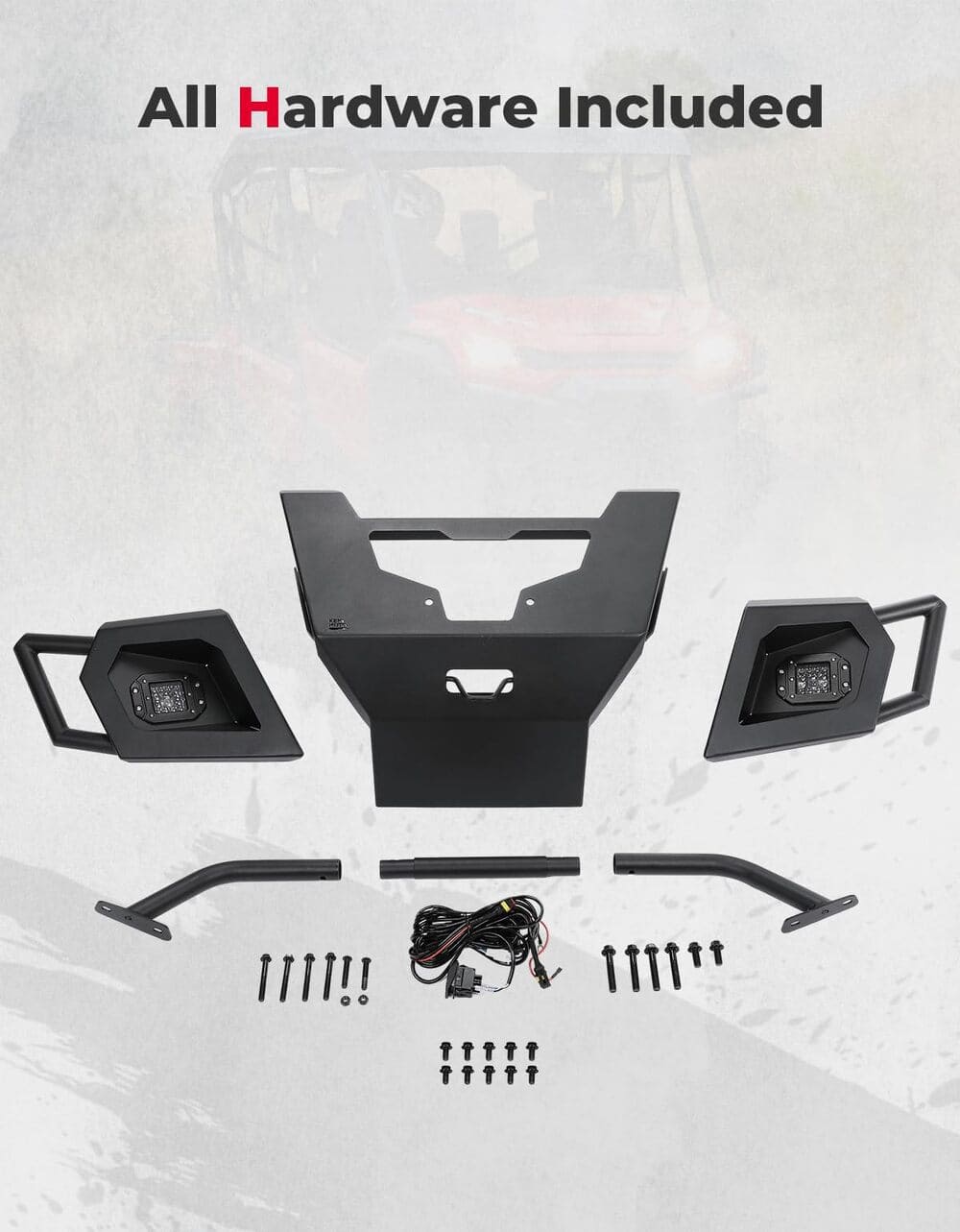Kemimoto '23-'24 Honda Pioneer 1000-6 UTV Front Bumper with Lights