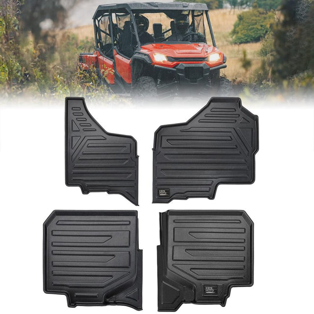 Kemimoto '23+ Honda Pioneer 1000-6 Anti Slip Liners TPE All Weather Floor Mats - 4Pcs