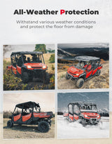 Kemimoto '23+ Honda Pioneer 1000-6 Anti Slip Liners TPE All Weather Floor Mats - 4Pcs