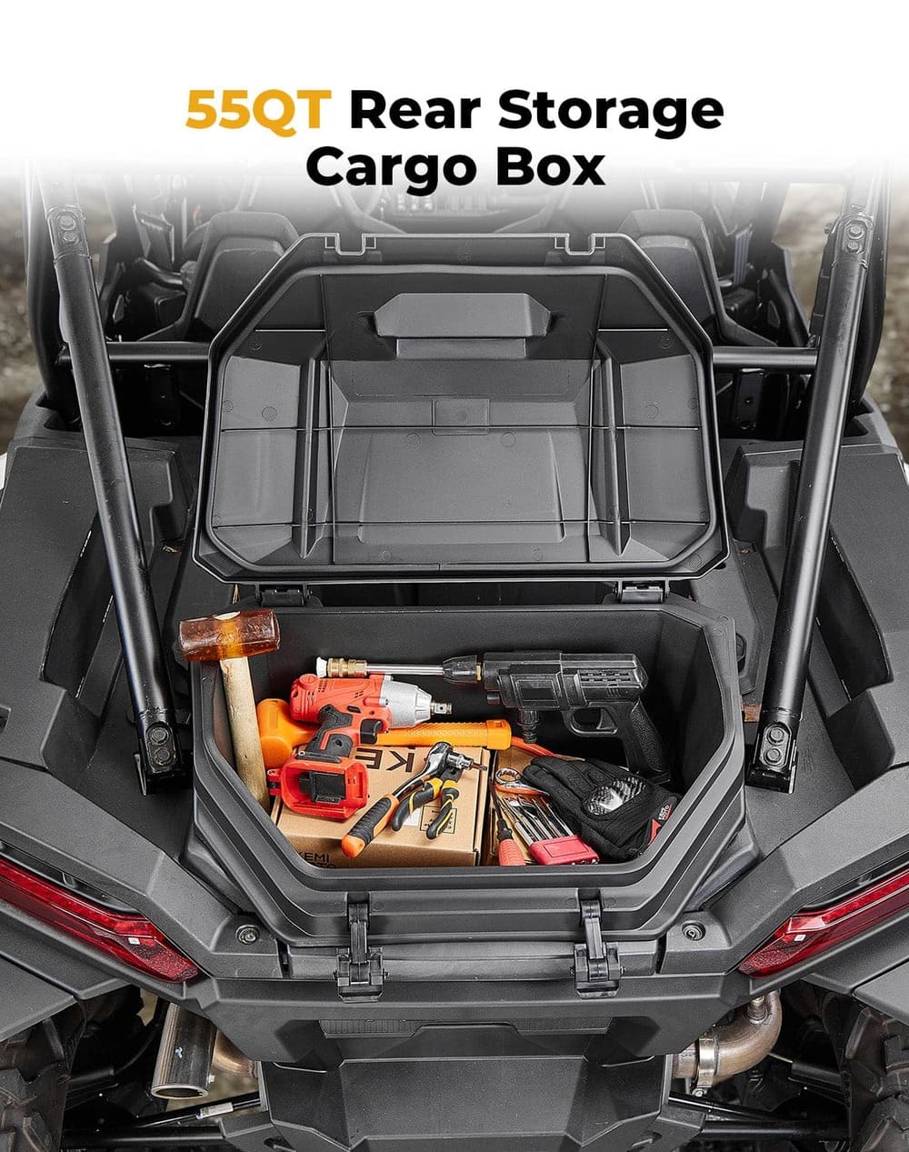 Kemimoto '24-'25 Polaris RZR XP 1000/4 1000 55QT Rear Cargo Box