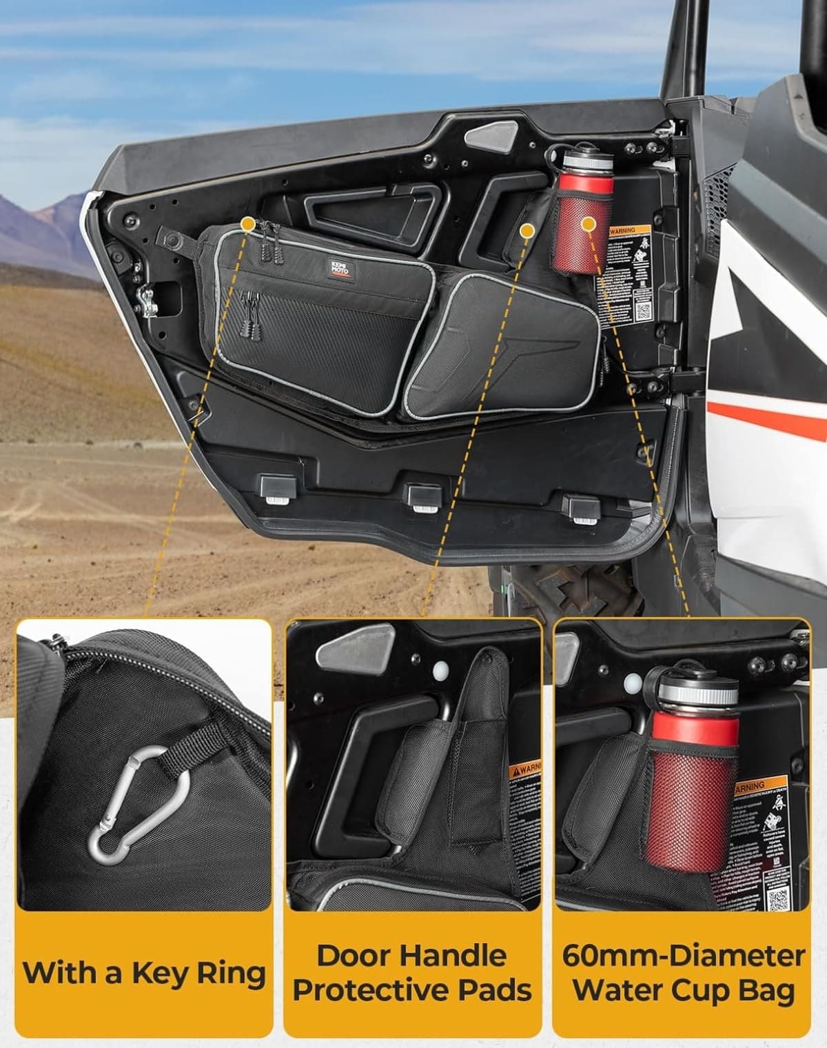 Kemimoto '24-'25 Polaris RZR XP 1000/4 1000 Front Door Bag