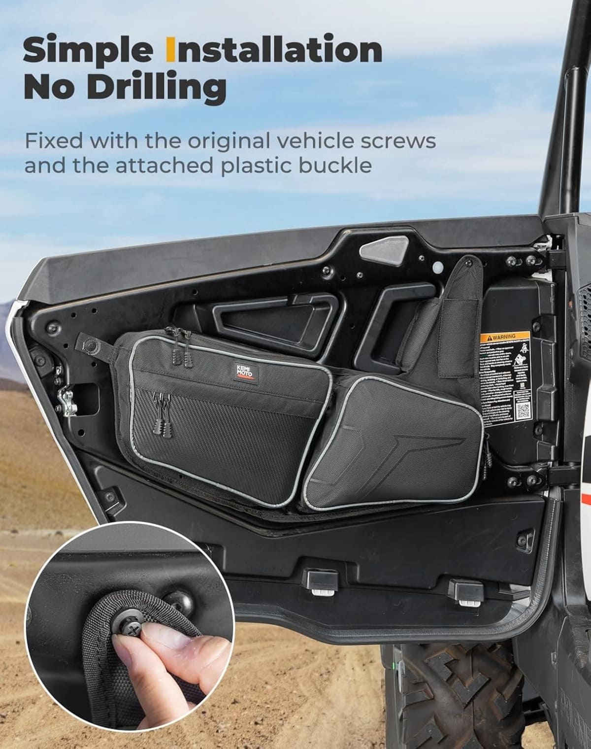 Kemimoto '24-'25 Polaris RZR XP 1000/4 1000 Front Door Bag