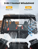 Kemimoto '24-'25 Polaris RZR XP 1000/4 1000 Glass Windshield w/ 2 Manual Wipers