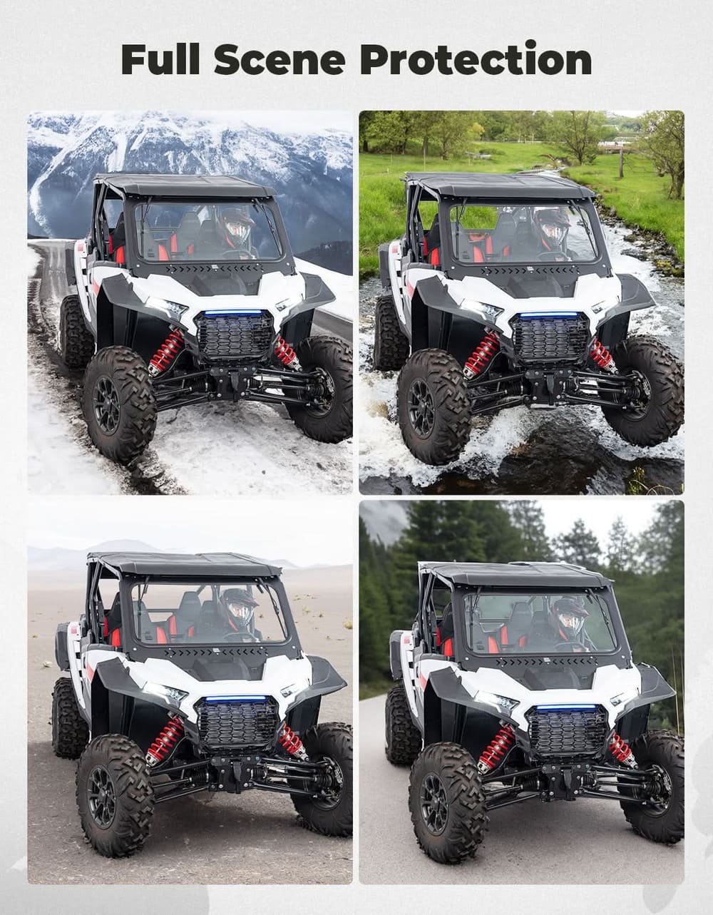 Kemimoto '24-'25 Polaris RZR XP 1000/4 1000 Glass Windshield w/ 2 Manual Wipers