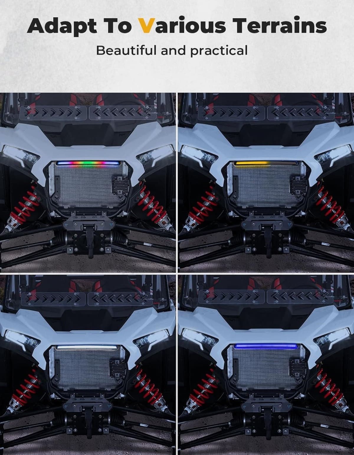 Kemimoto '24-'25 Polaris RZR XP 4 1000 Front Light Chasing Color Light