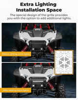 Kemimoto '24-'25 Polaris RZR XP 1000 Aluminum Front Grill w/ Light