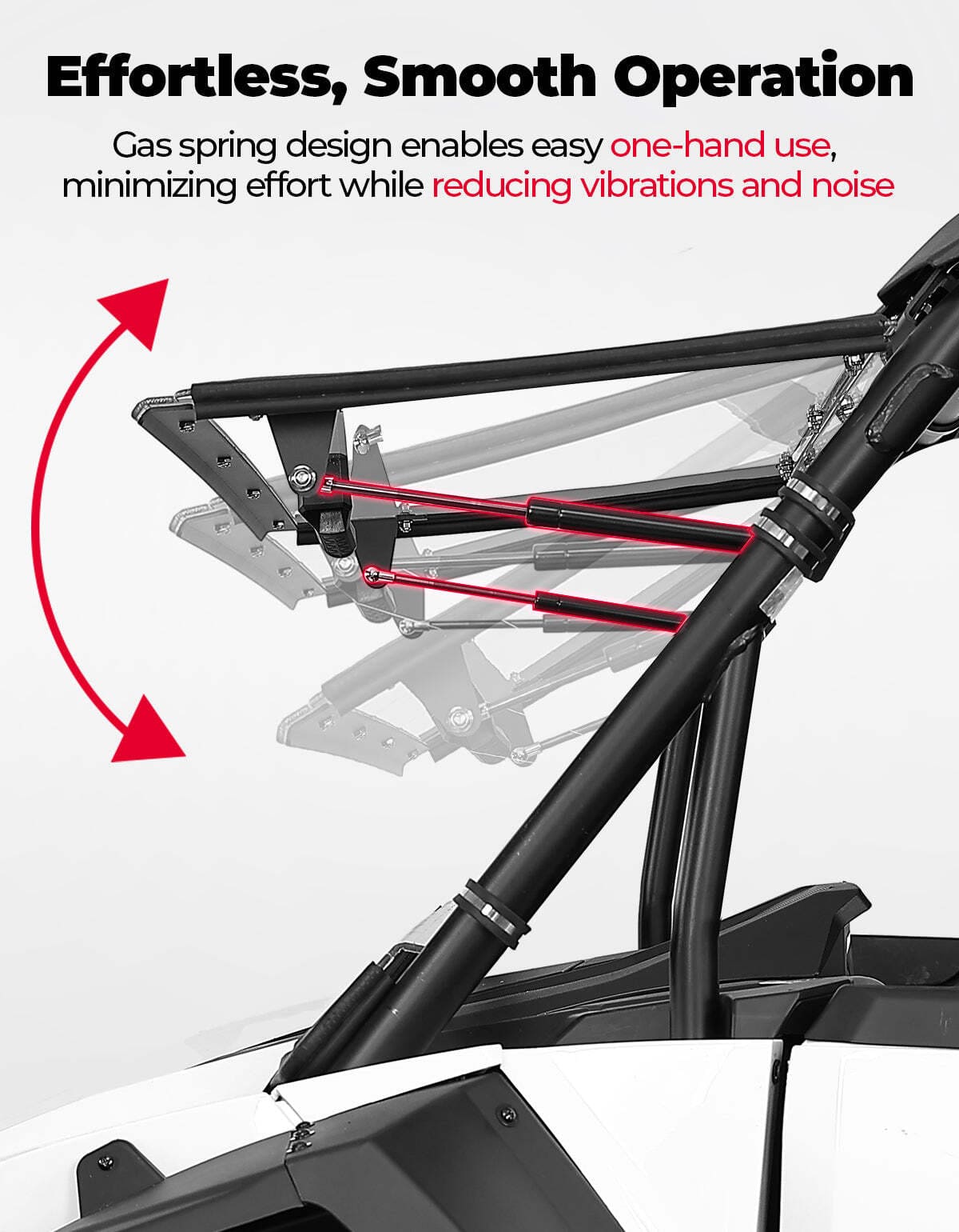 Kemimoto '24-'25 Polaris RZR XP 1000 Full Flip Split Windshield Window