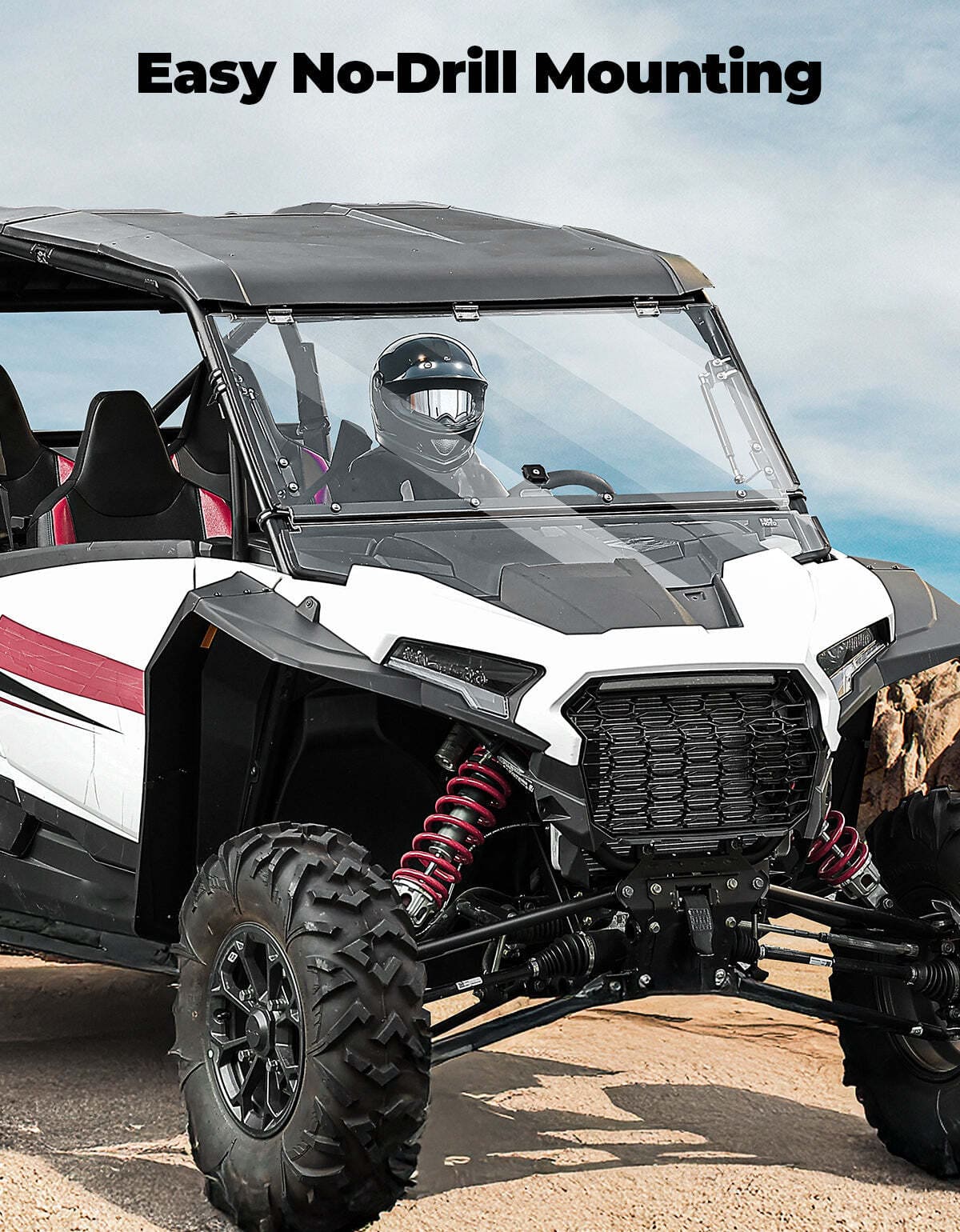 Kemimoto '24-'25 Polaris RZR XP 1000 Full Flip Split Windshield Window