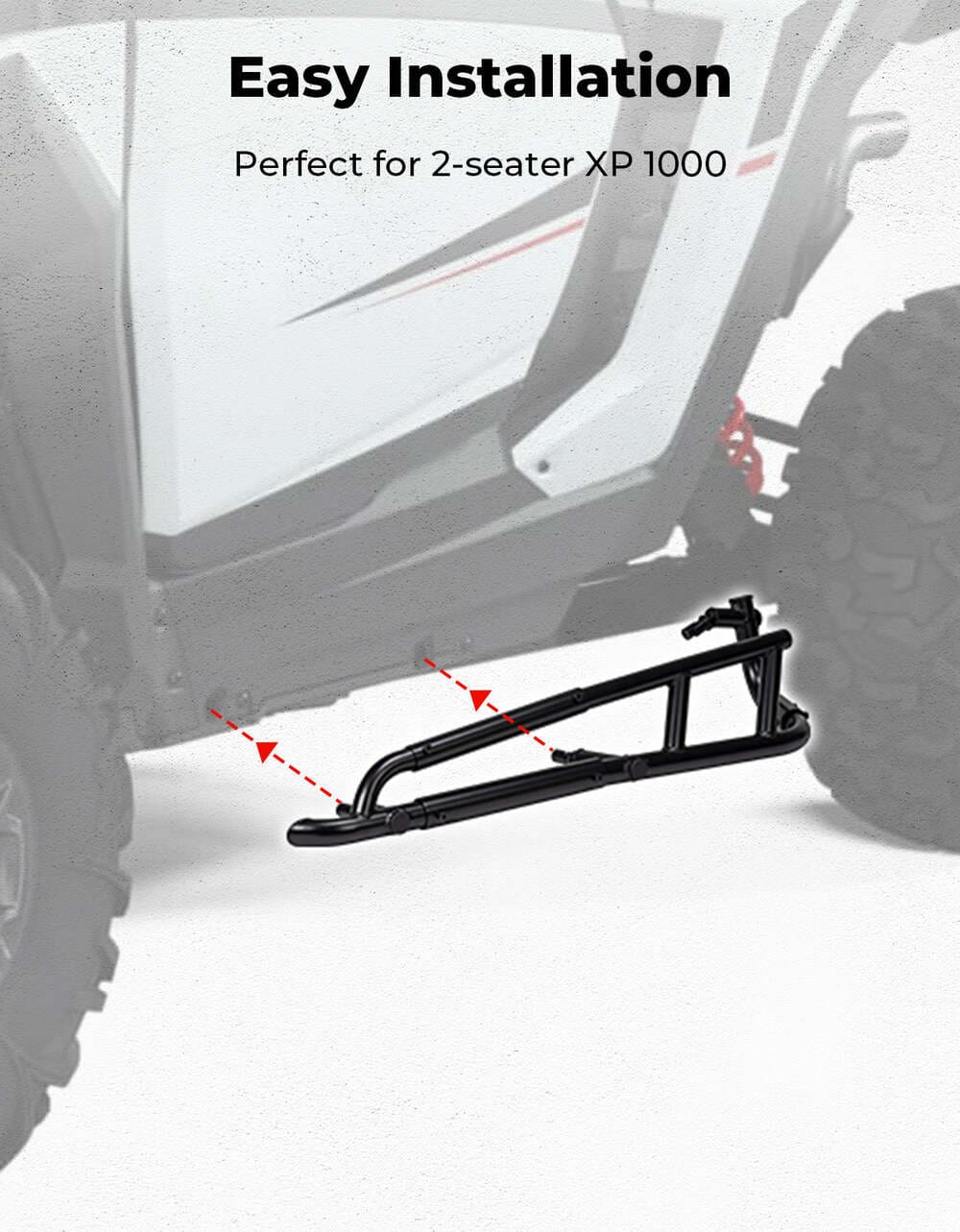 Kemimoto '24-'25 Polaris RZR XP 1000 Heavy Duty Steel Nerf Bars Rock Sliders