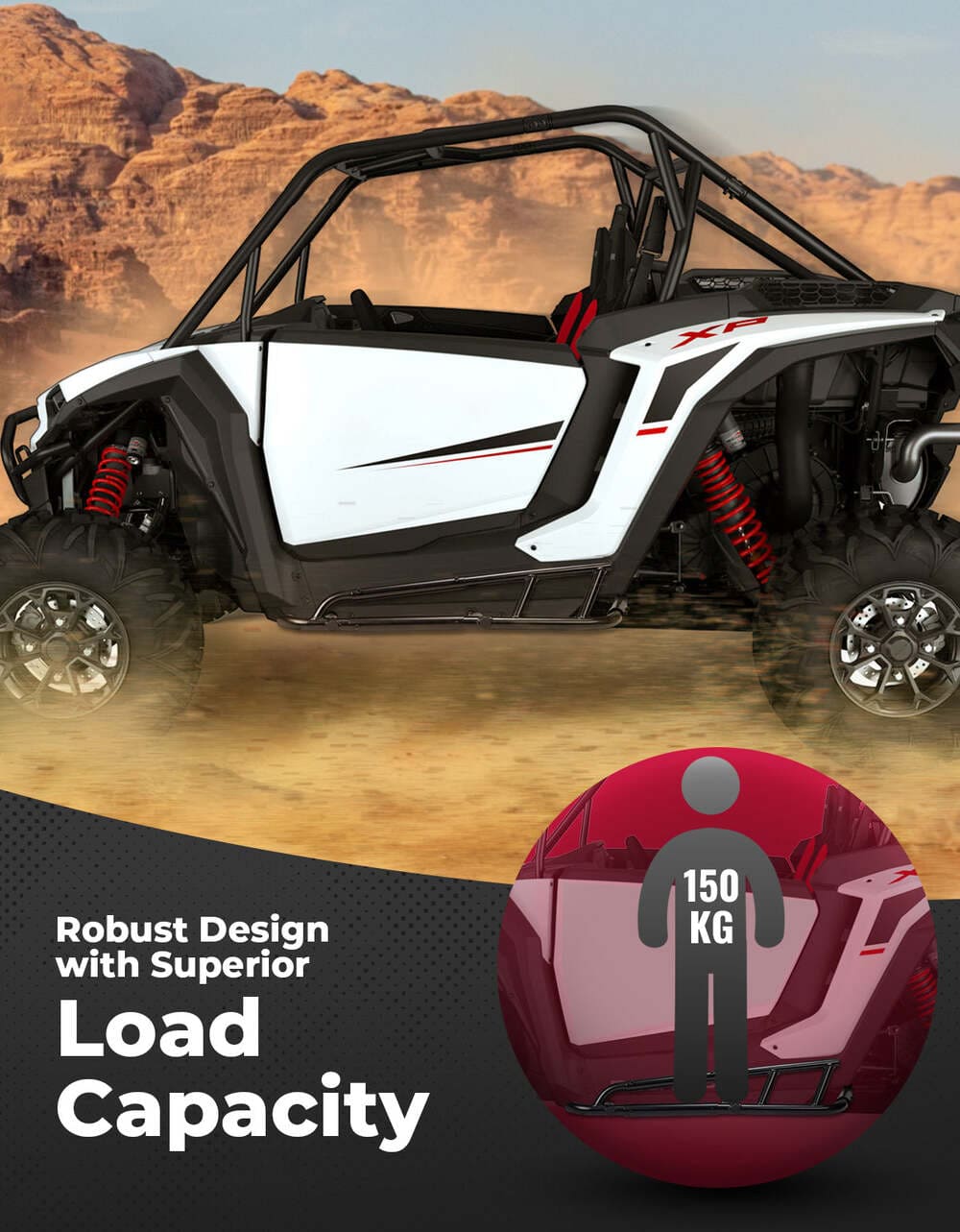 Kemimoto '24-'25 Polaris RZR XP 1000 Heavy Duty Steel Nerf Bars Rock Sliders
