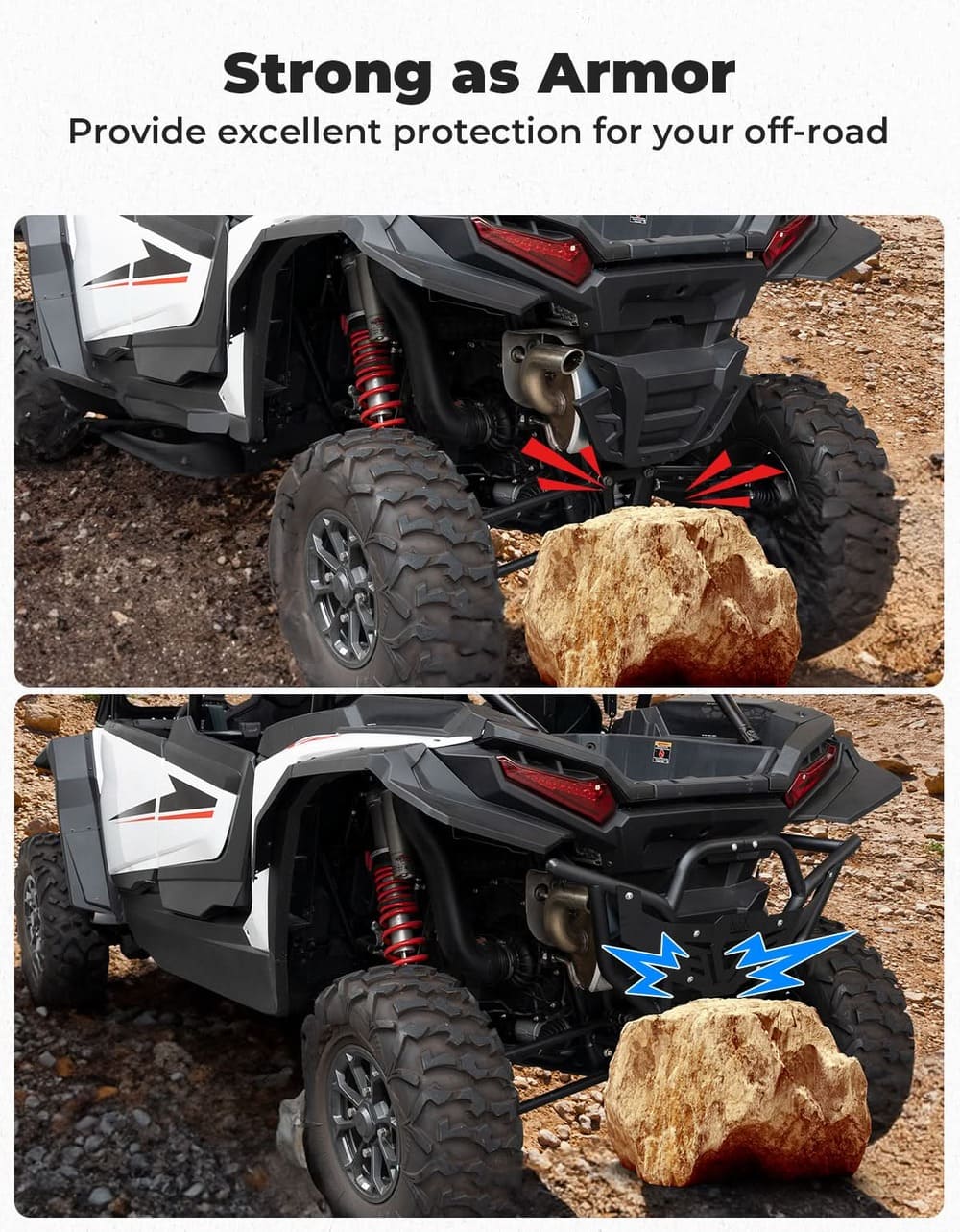 Kemimoto '24-'25 Polaris RZR XP 1000 Heavy Duty Steel Rear Bumper