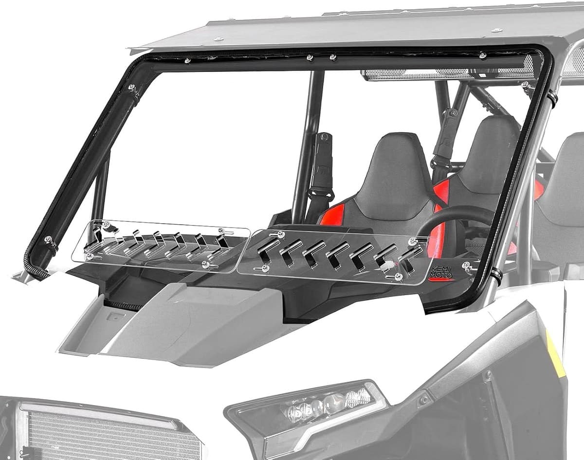 Kemimoto '24-'25 Polaris RZR XP 1000 Pre-Installed Rubber 2-in-1 Vented Windshield