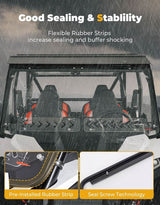 Kemimoto '24-'25 Polaris RZR XP 1000 Pre-Installed Rubber 2-in-1 Vented Windshield