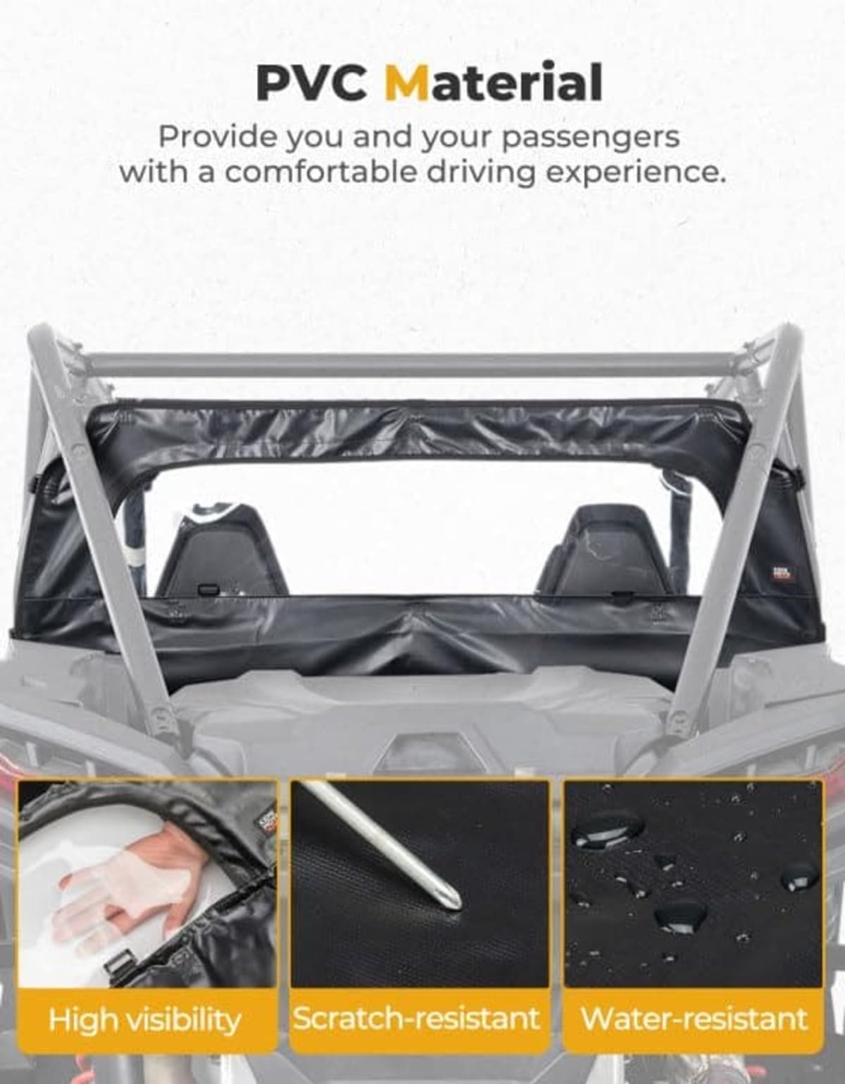 Kemimoto '24-'25 Polaris RZR XP 1000/4 1000 Soft Rear Windshield