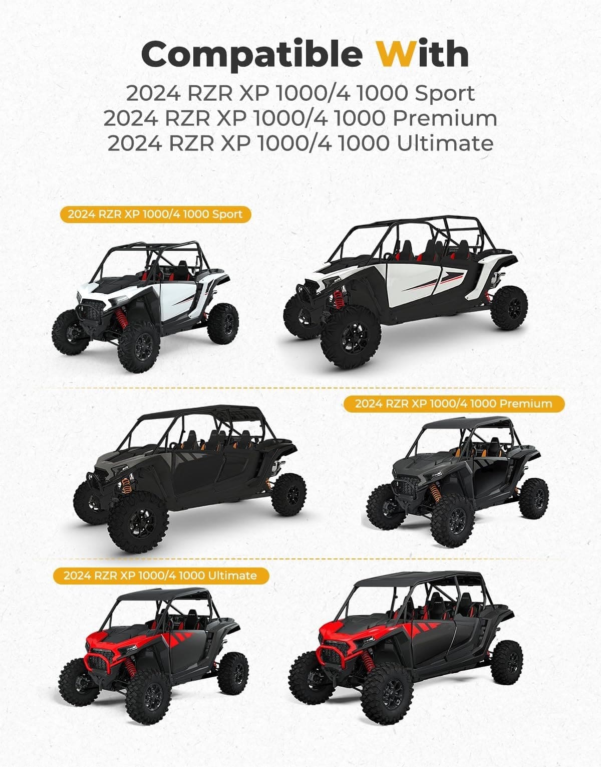 Kemimoto '24-'25 Polaris RZR XP 1000/XP 4 1000 Soft Rear Windshield