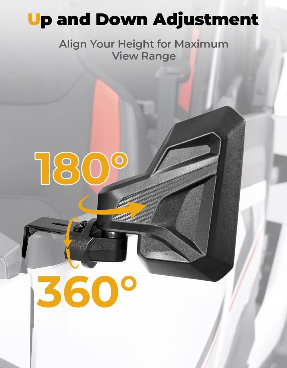 Kemimoto '24-'25 Polaris RZR XP 4 1000 2-Segment Convex Door Mirrors