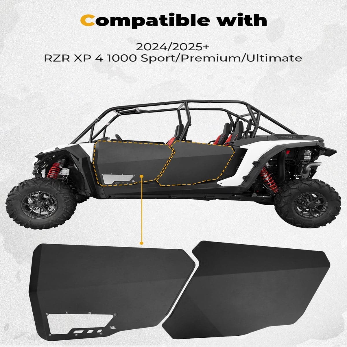 Kemimoto '24-'25 Polaris RZR XP 4 1000 Aluminum Half Door w/ PC Window - 4 Pcs