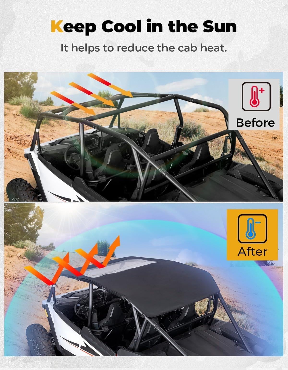 Kemimoto '24-'25 Polaris RZR XP 4 1000 PVC Soft Roof Top