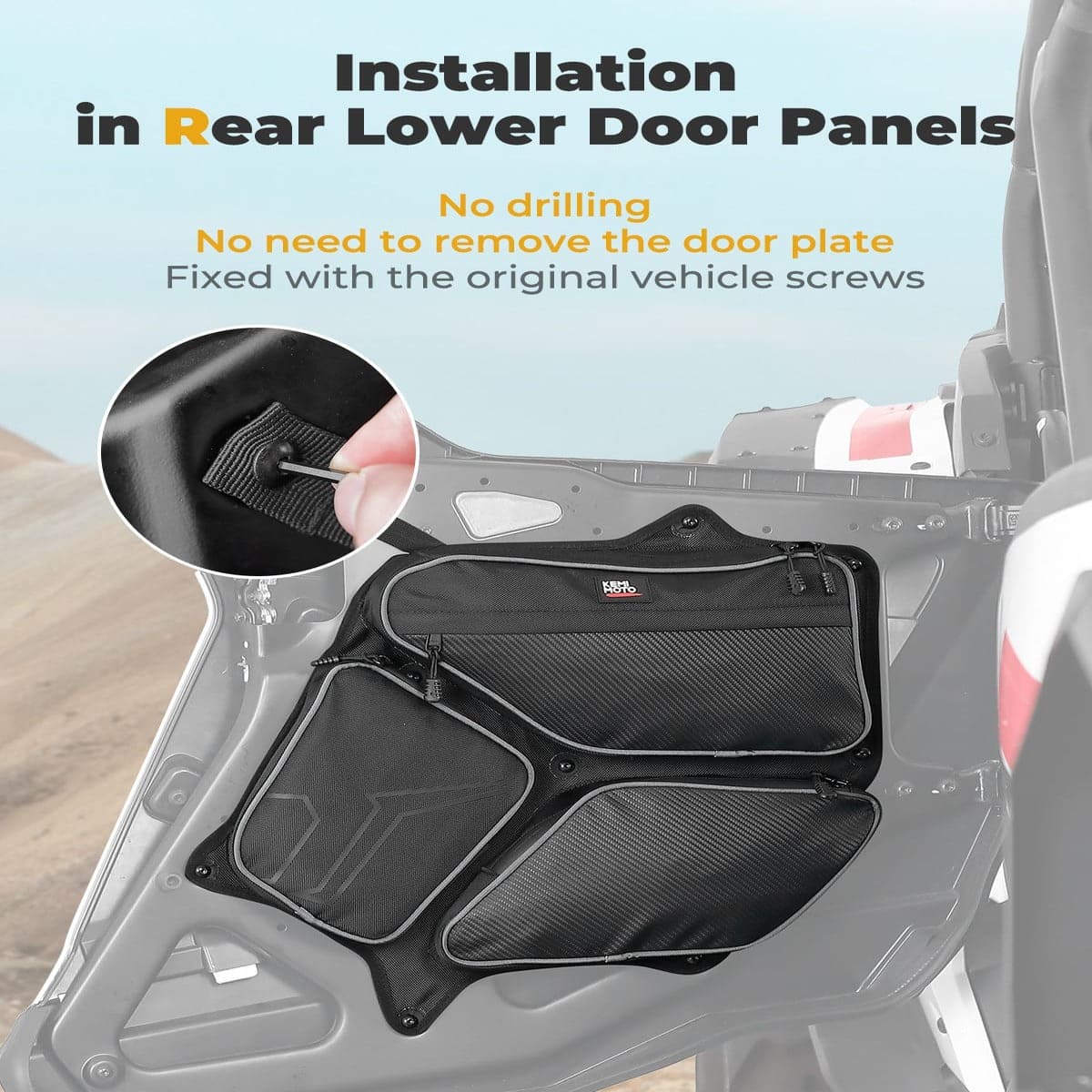 Kemimoto '24-'25 Polaris RZR XP 4 1000 Rear Door PVC Tool Bag Kemimoto '24-'25 Polaris RZR XP 4 1000 Rear Door PVC Tool Bag