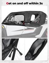 Kemimoto '24-'25 Polaris RZR XP 4 1000 Soft Cab Enclosure Upper Doors