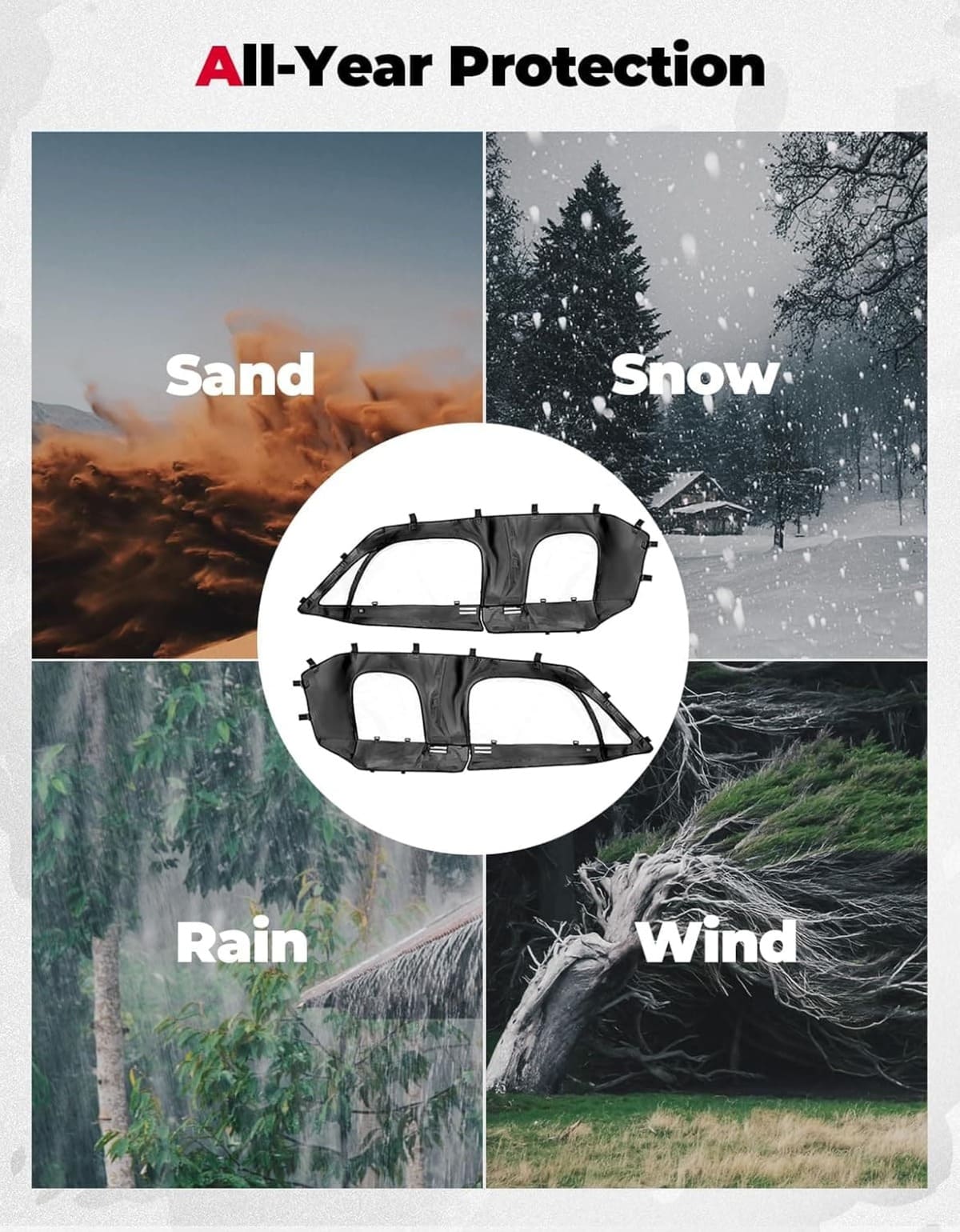 Kemimoto '24-'25 Polaris RZR XP 4 1000 Soft Cab Enclosure Upper Doors