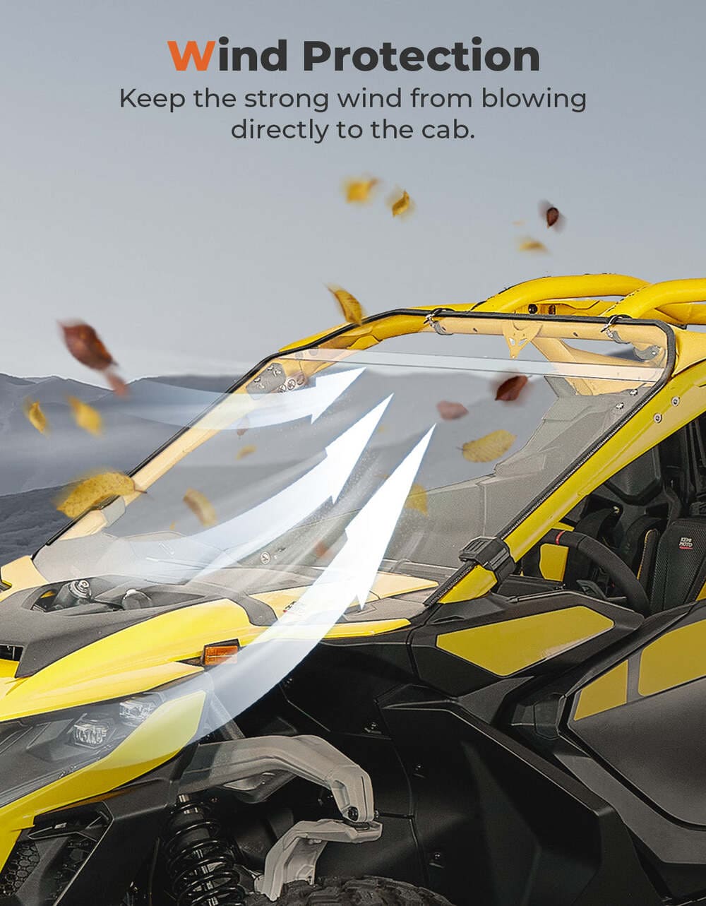 Kemimoto '24+ Can-Am Maverick R Front Full Windshield