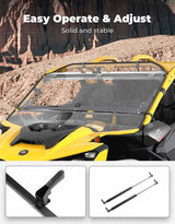 Kemimoto '24+ Can-Am Maverick R Scratch Resistant Flip Windshield
