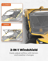 Kemimoto '24+ Can-Am Maverick R Scratch Resistant Flip Windshield