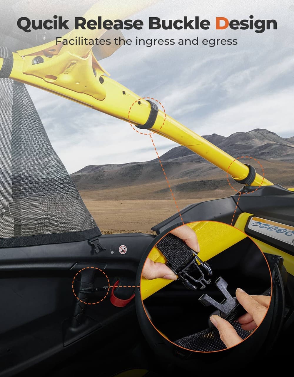 Kemimoto '24+ Can-Am Maverick R Window Nets