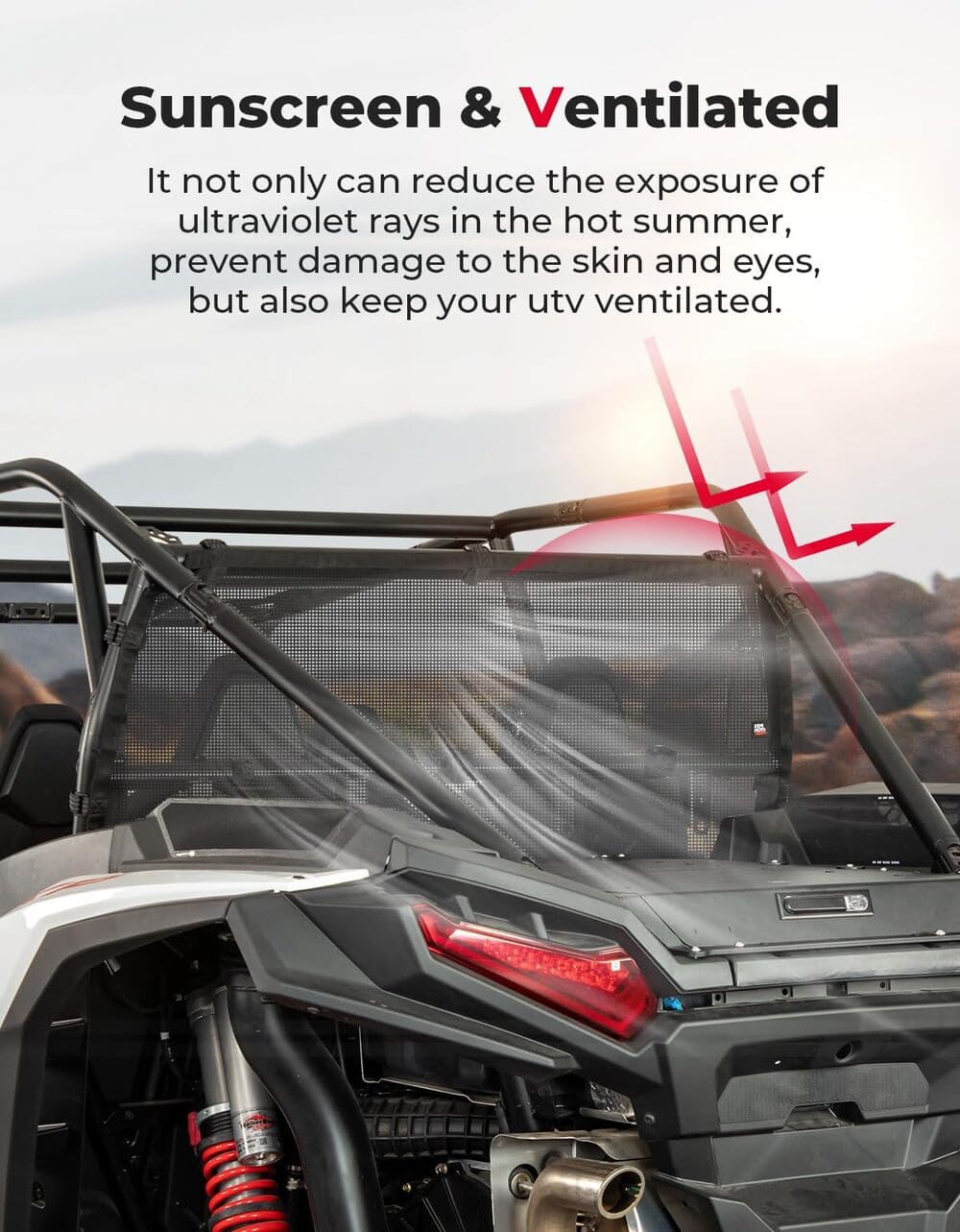 Kemimoto '24+ Polaris RZR XP 1000 Rear Window Net