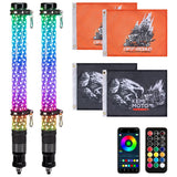 Kemimoto 2FT Fat Whip Lights w/Turn Signal Function - 2PCs