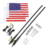 Kemimoto 2Pcs 4Ft Black Limited LED Whip Light with RF Remote Control