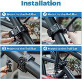 Kemimoto 2Pcs Whip Light & Flag Mount & 12V Switch On-off Spiral Whip Light Set