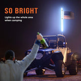 Kemimoto 2Pcs Whip Light & Flag Mount & 12V Switch On-off Spiral Whip Light Set