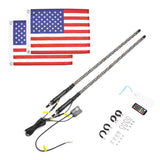 Kemimoto 2PCS Whip Light w/RF, APP Control & Flag mount & 12V Switch On-off