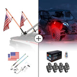 Kemimoto 3FT COB Whip Lights & RGB Rock Light Kit
