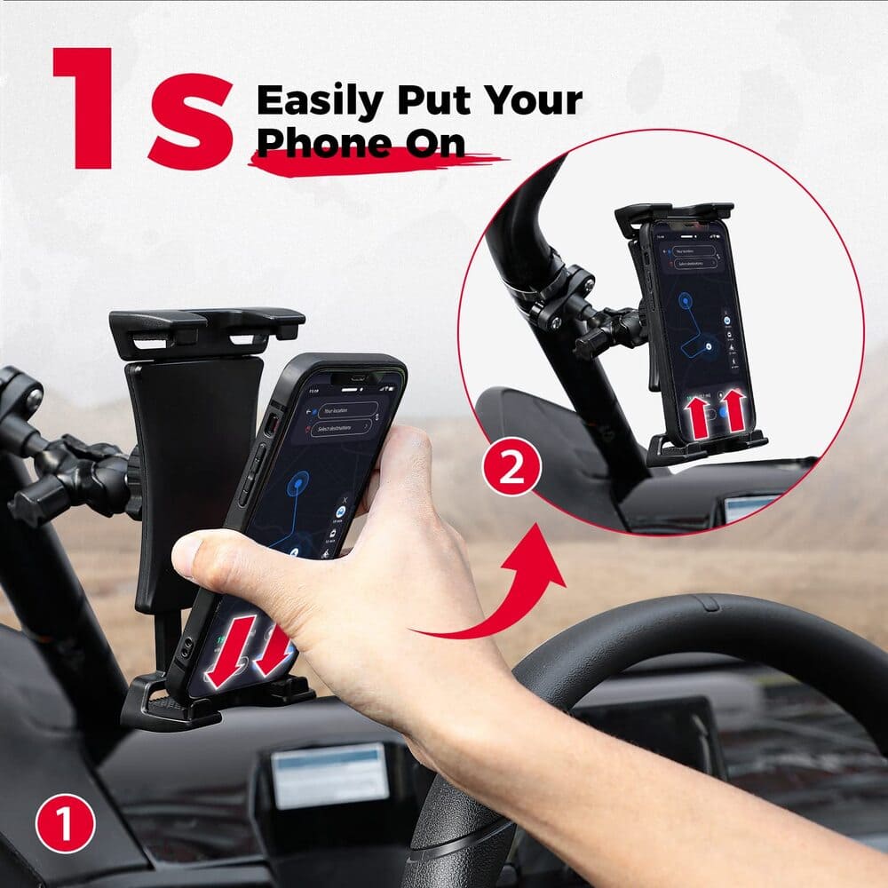 Kemimoto 4.7"-13" Clamps 720° Adjustable Phone Holder