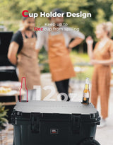 Kemimoto 45 Qt Portable Cooler with Wheels for Camping, Beach, Picnic, Fishing, Boat