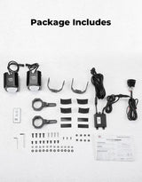 Kemimoto 70mm Whipless LED Whip Lights w/ 1.5''-2'' Roll Bar Mounts