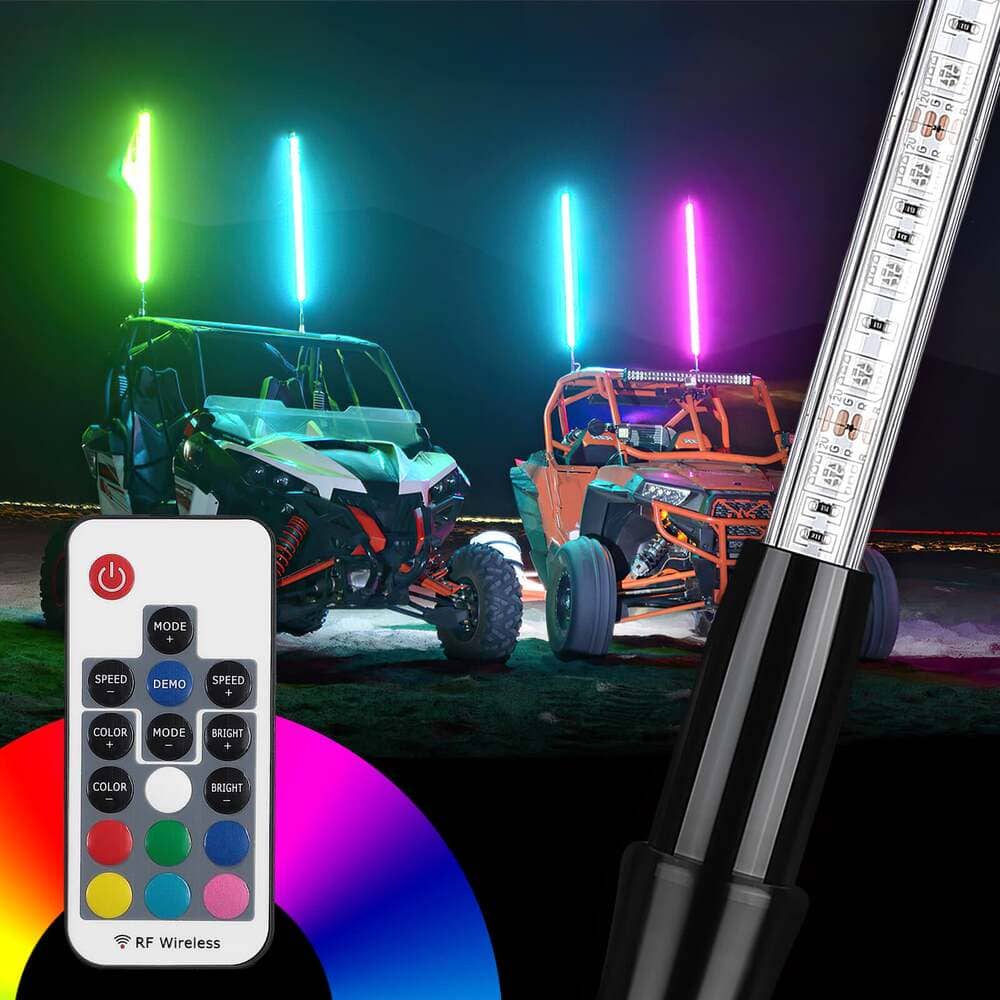 Kemimoto ATV/UTV 5FT RGB LED Whip Lights
