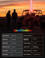 Kemimoto ATV/UTV 5FT RGB LED Whip Lights