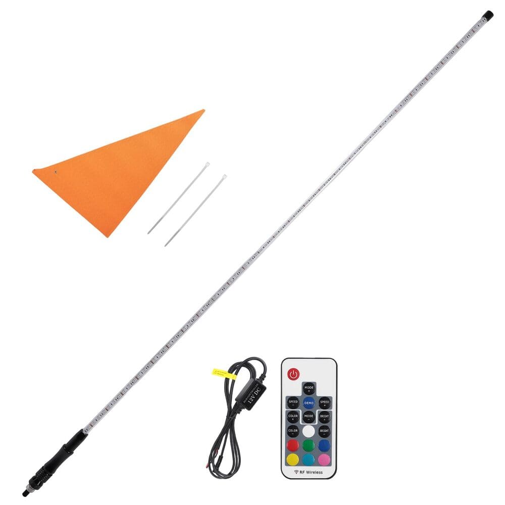 Kemimoto RZR (5FT & RGB - 1PC) LED Whip Lights - ATV/UTV