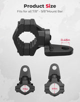 Kemimoto ATV/ UTV Whip Light / Flag Mounting Bracket 7/8"-9/8" Handlebar Rack Bars