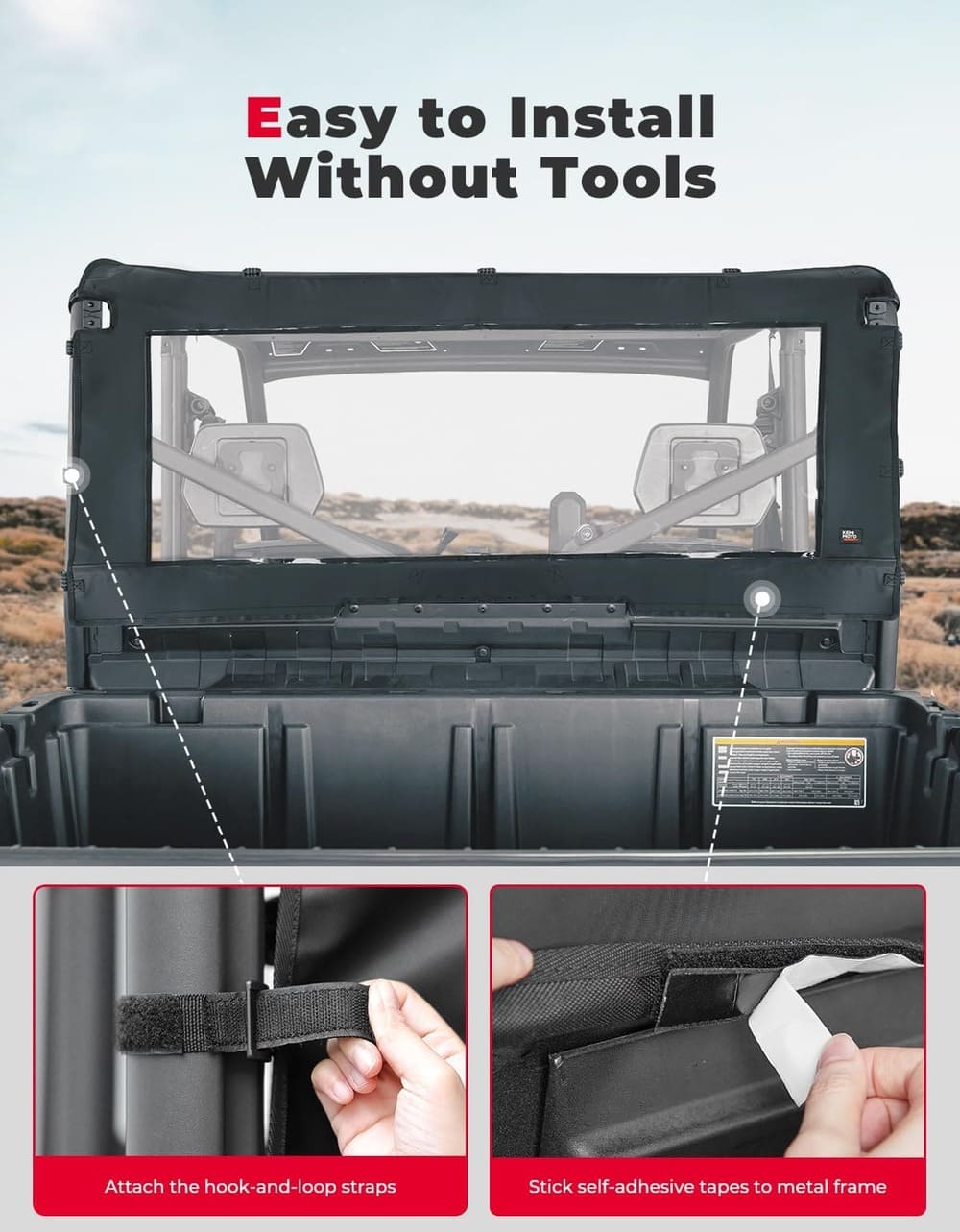 Kemimoto Can-Am Defender Fabric Soft Rear Windshield