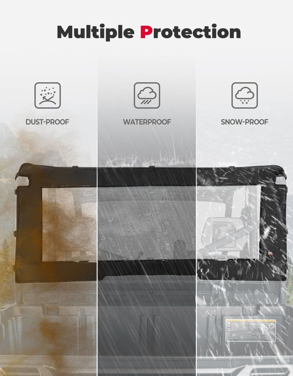 Kemimoto Can-Am Defender Fabric Soft Rear Windshield