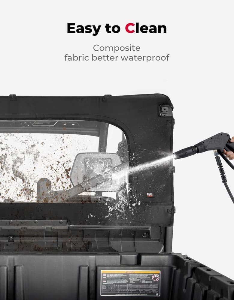 Kemimoto Can-Am Defender Front Vented Full Windshield & Soft Rear Windshield