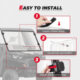 Kemimoto Can-Am Defender Front Vented Full Windshield & Soft Rear Windshield
