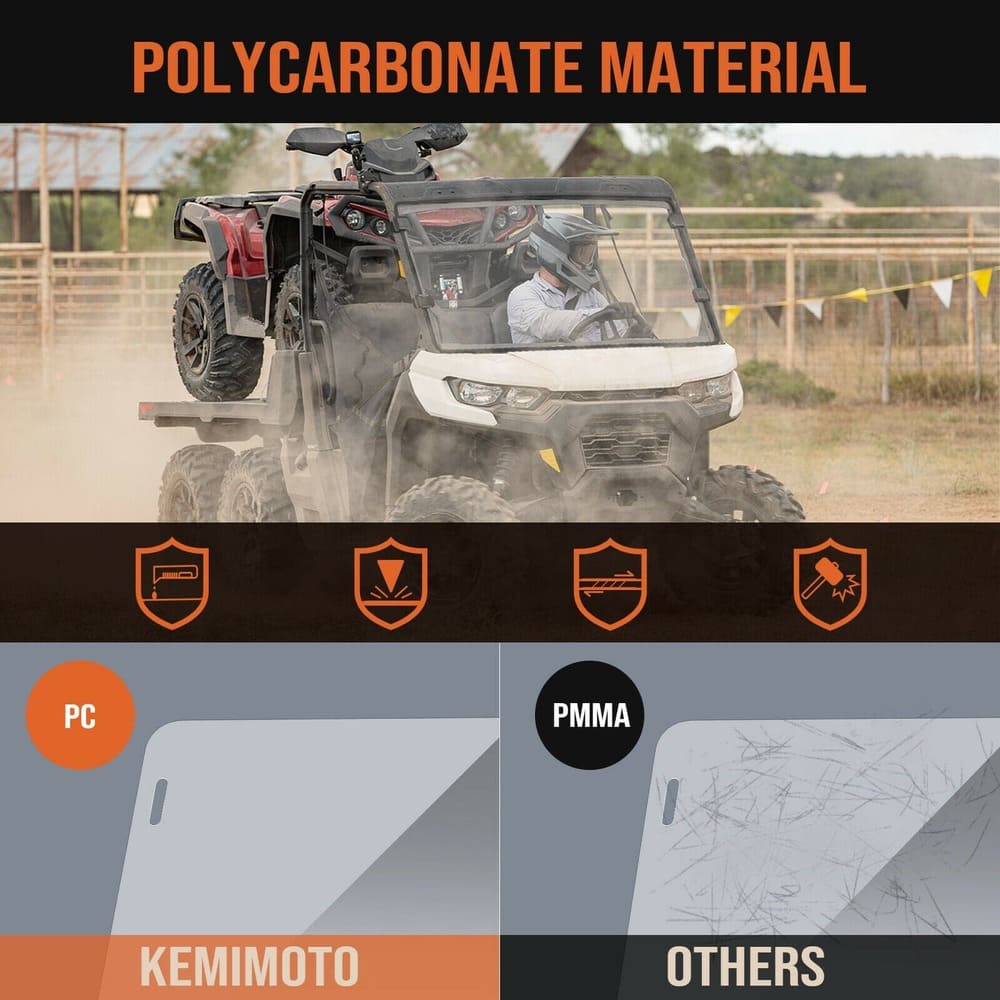 Kemimoto Can Am Defender HD 5/8/10 Front Full Windshield