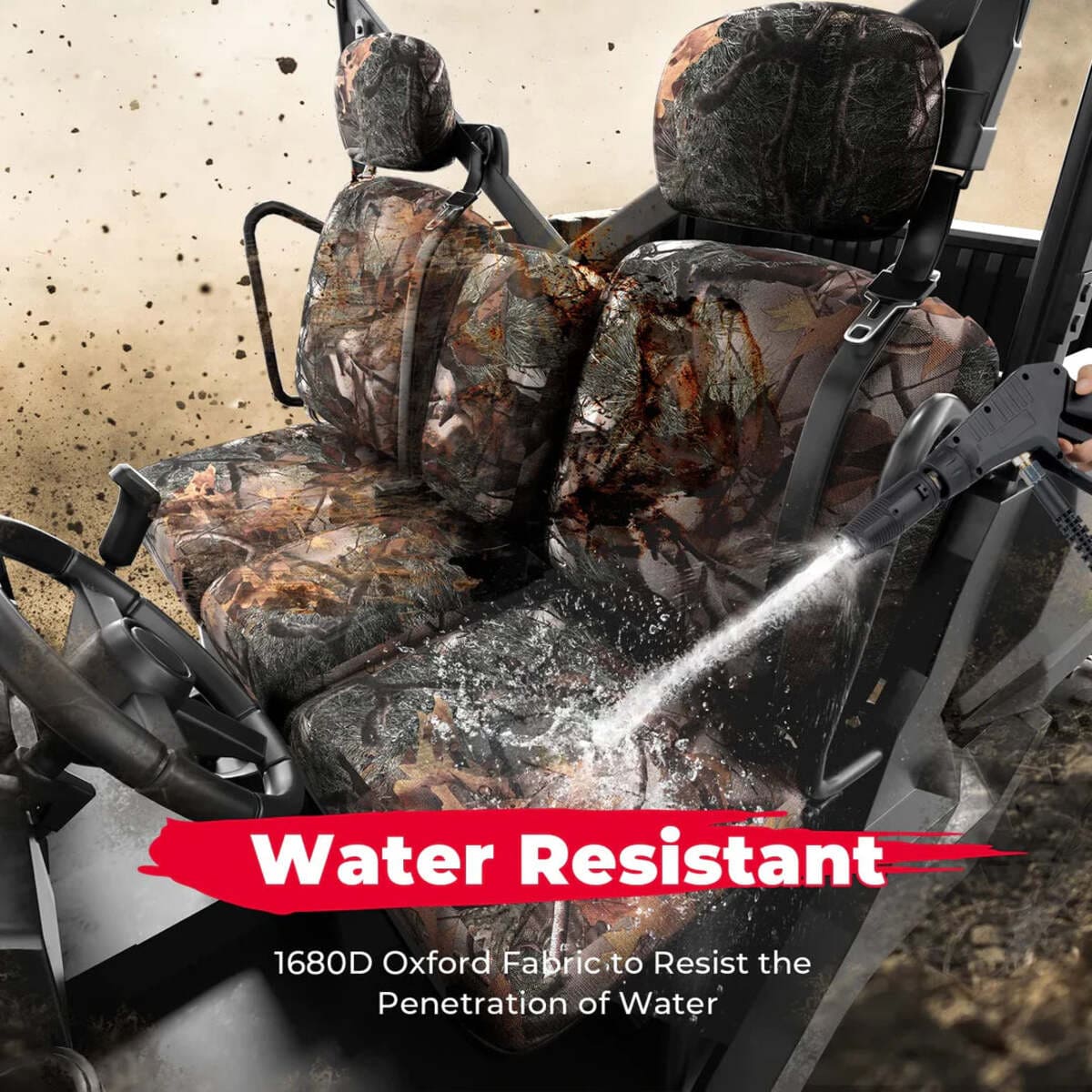 Kemimoto Can-Am Defender HD 7/8/9/10 Camouflage Seat Cover & TPE Floor Mats