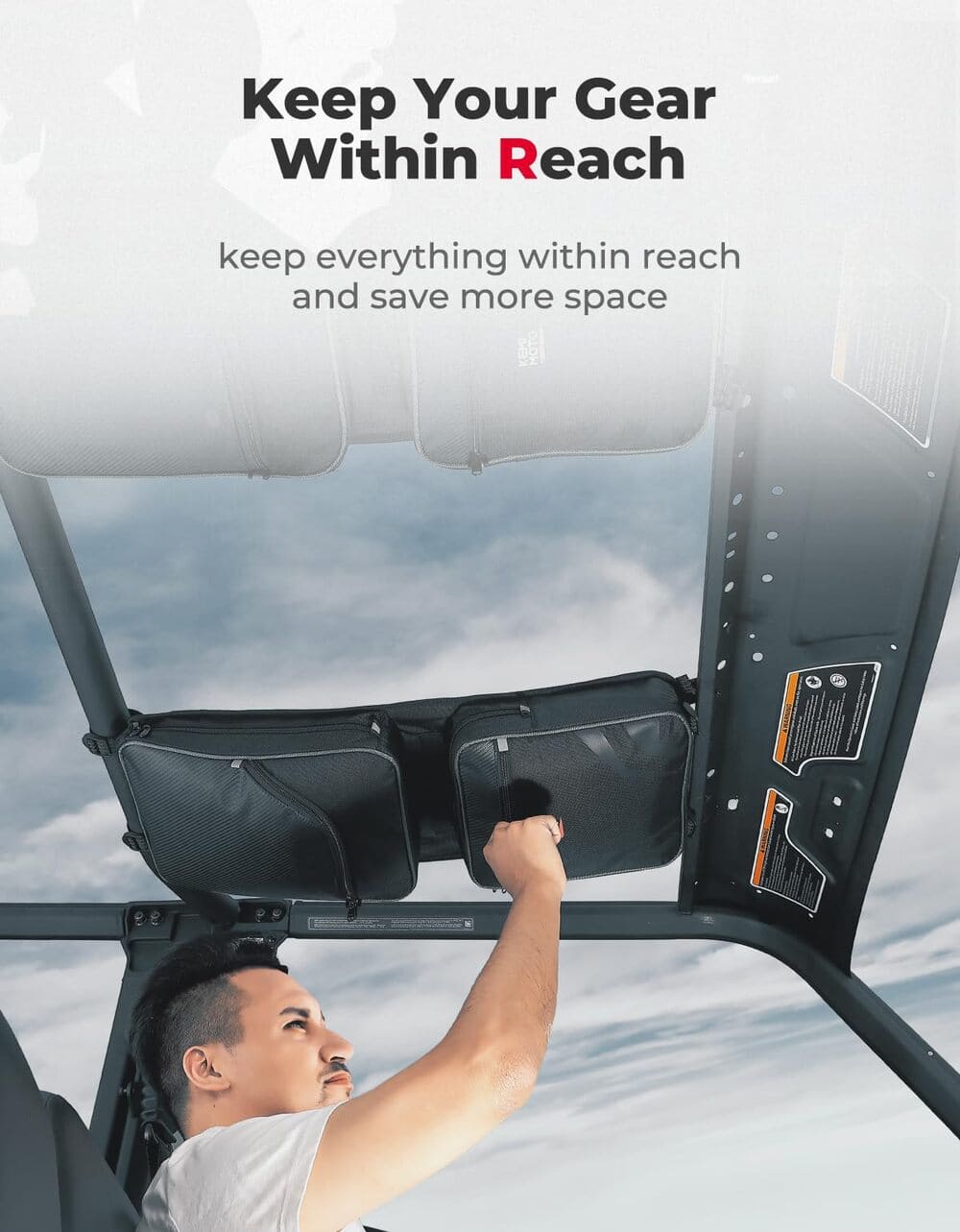 Kemimoto Can-Am Defender HD 5/7/8/9/10 1680D Overhead Bags - 2 Pcs